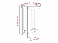 Sale Mesa alta de bar madera ingeniería hormigón 51x50x103,5 cm Mesa Alta