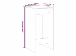 Clicnbuy Mesa alta de bar madera ingeniería hormigón 51x50x103,5 cm