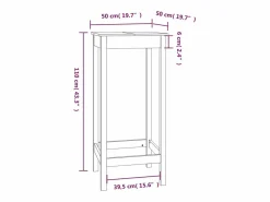 Clicnbuy Mesa alta de bar madera maciza de pino 50x50x110 cm