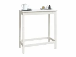 Clearance Clicnbuy Mesa alta de bar madera maciza de pino 100x50x110 cm Blanco