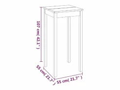 Clicnbuy Mesa alta de bar negra de MDF 55x55x107 cm
