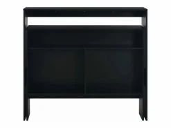 Clicnbuy Mesa alta de cocina con 2 encimeras negra 130x40x120 cm