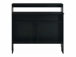 Clicnbuy Mesa alta de cocina con 2 encimeras negra 130x40x120 cm