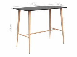 Best Clicnbuy Mesa alta de cocina 120x60x105 cm Negro