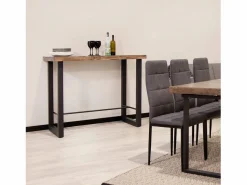 Hot Mesa alta de comedor Loft diseño nórdico roble American/negro 100x120x70 cm Mesa Alta