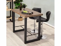 Hot Mesa alta de comedor Loft diseño nórdico roble American/negro 100x120x70 cm Mesa Alta