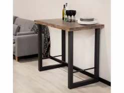 Hot Mesa alta de comedor Loft diseño nórdico roble American/negro 100x120x70 cm Mesa Alta