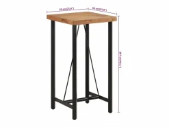Outlet vidaxl Mesa alta de hierro y madera maciza de acacia 55x55x107 cm Color natural claro