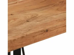 Outlet vidaxl Mesa alta de hierro y madera maciza de acacia 55x55x107 cm Color natural claro