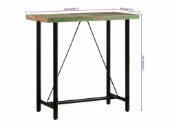 Sale Clicnbuy Mesa alta de hierro y madera maciza reciclada 110x55x107 cm Multicolor