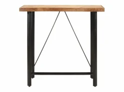 vidaxl Mesa alta de hierro y madera maciza de mango 110x55x107 cm