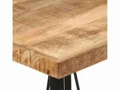 Sale Mesa alta de hierro y madera maciza de mango 55x55x107 cm Mesa Alta