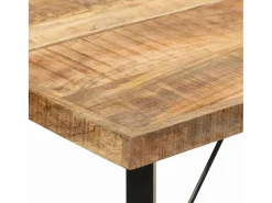 Clicnbuy Mesa alta de hierro y madera maciza de mango 180x70x107 cm