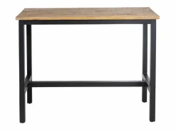 Made In Meubles Mesa alta de madera de mango y metal Petra con almacenamiento para 4 personas
