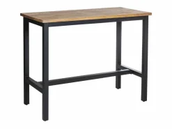 Made In Meubles Mesa alta de madera de mango y metal Petra con almacenamiento para 4 personas