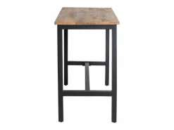 Made In Meubles Mesa alta de madera de mango y metal Petra con almacenamiento para 4 personas