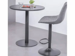 Best Nest Dream Mesa alta industrial de acero de 76cm de altura - Brandon - Negro