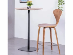 Nest Dream Mesa alta para bar de estilo industrial, 106cm de altura y 60x60cm - Pub - Roble