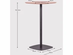 Nest Dream Mesa alta para bar de estilo industrial, 106cm de altura y 60x60cm - Pub - Roble