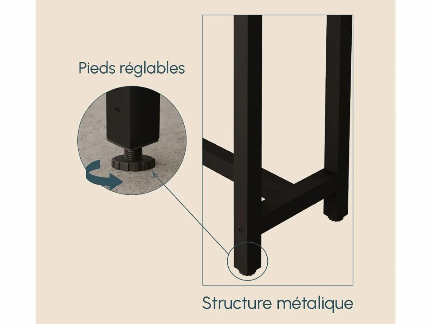 Discount Mesa alta para Cocina Comedor en Negro y Sonoma 100x40x100cm Ani Mesa Alta