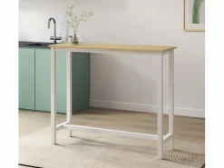Sale Mesa alta para Cocina Comedor en Blanco y Sonoma 120x40x100cm Ani Mesa Alta