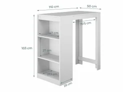 MB Muebles Bonitos Mesa alta para Cocina Comedor en 110x50x103cm Kyra