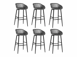 Sale vidaxl Mesa alta y taburetes de bar 7 piezas y gris Blanco