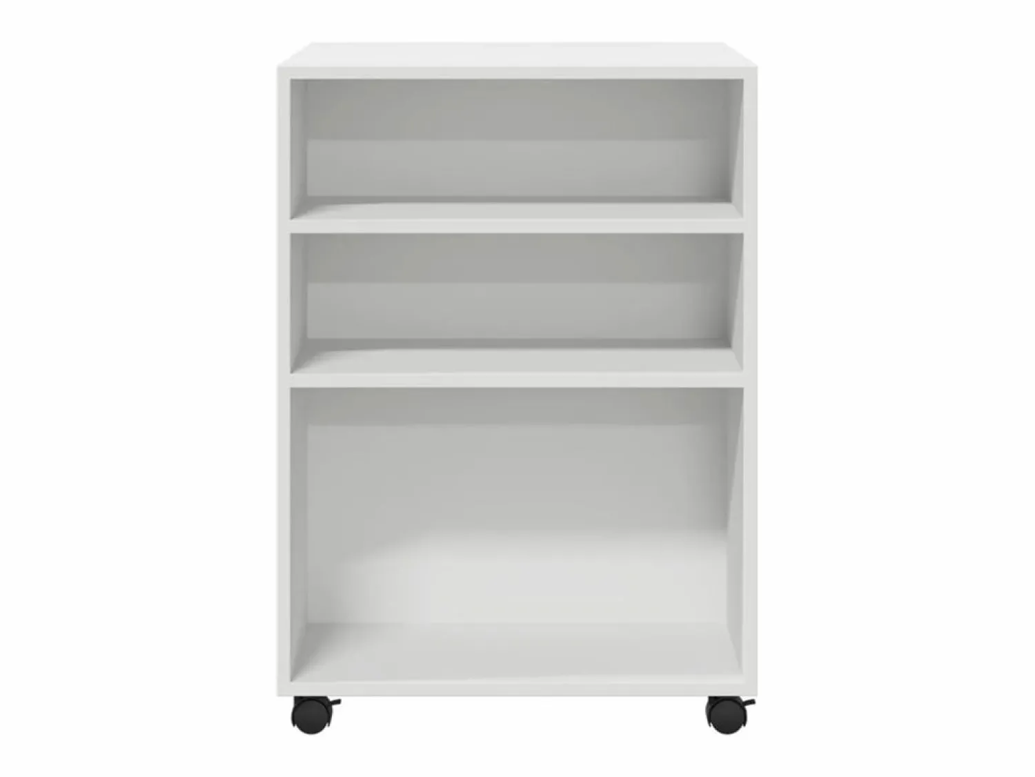 Outlet Mesa auxiliar con ruedas blanca 55x60x78 cm madera de ingeniería Armario Oficina