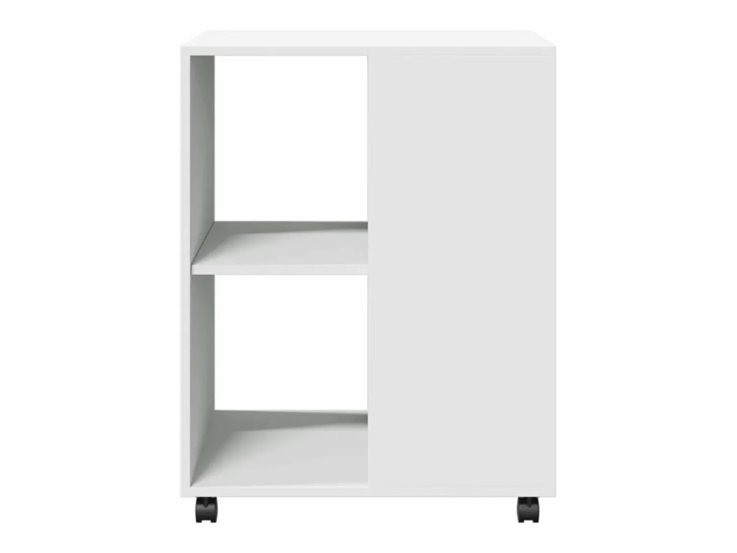 Outlet Mesa auxiliar con ruedas blanca 55x60x78 cm madera de ingeniería Armario Oficina