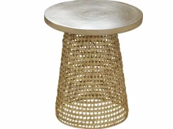 Discount Casâme Mesa auxiliar con tabla de bambú pata ratán Color natural claro