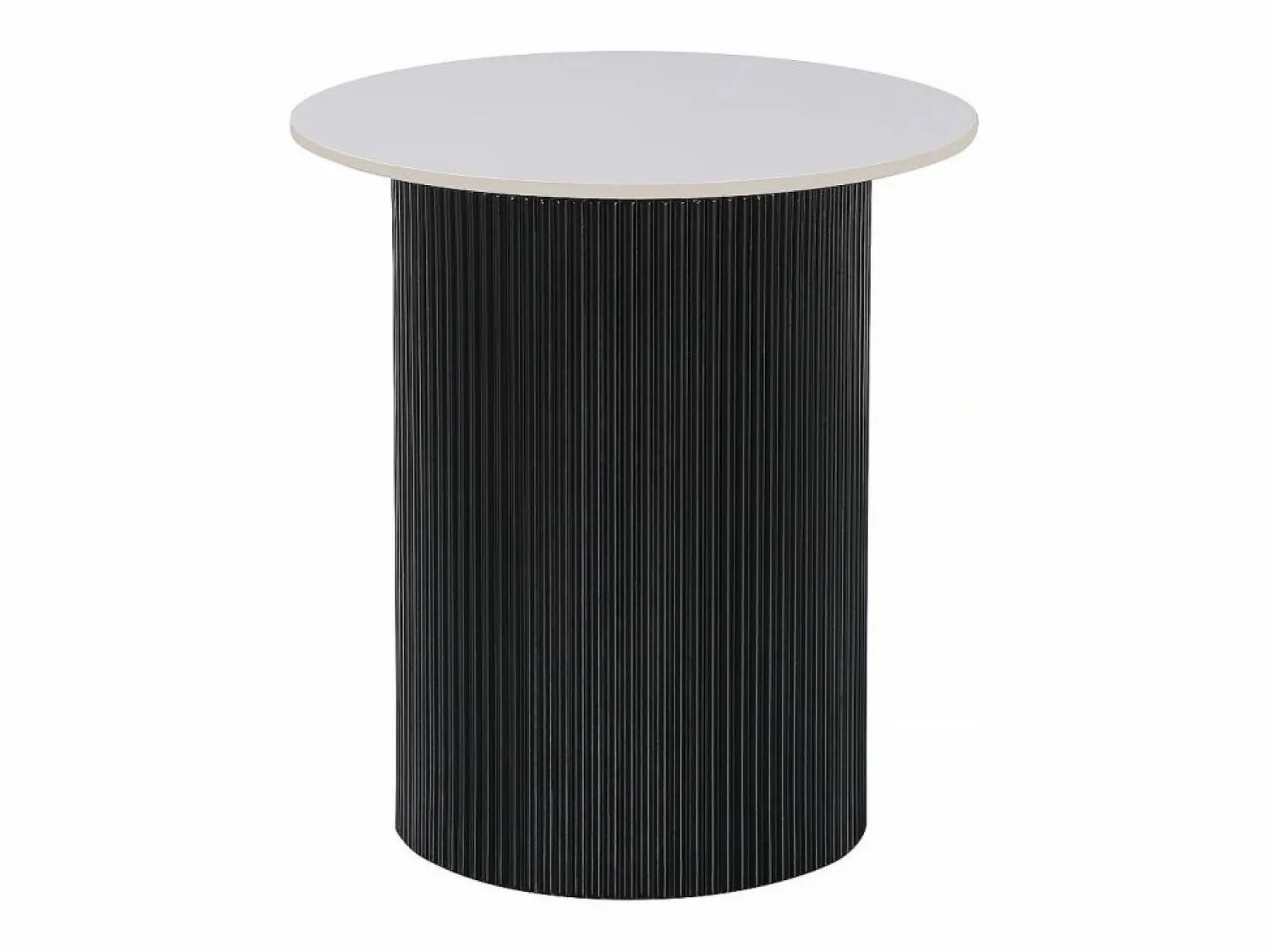 Online Habitat et jardin Mesa auxiliar de cerámica "Eclat", mesita de noche - 50 x 50 x 55 cm - Blanco Negro / Blanco