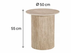 Discount Habitat et jardin Mesa auxiliar de cerámica "Eclat", mesita de noche - 50 x 50 cm - Marrón Color natural claro