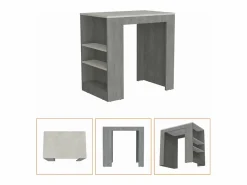 Outlet TuHome Mesa Auxiliar de cocina Portree en melamina con 2 estantes , 91.18 cm X 92 cm X 58.9 cm , Blanco