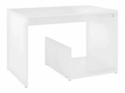 New Clicnbuy Mesa auxiliar de madera contrachapada 59x36x38 cm Blanco
