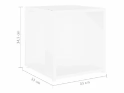 Hot Mesa auxiliar de madera contrachapada 33x33x34,5 cm Mesa Auxiliar