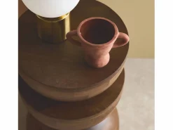 Discount Mesa auxiliar de madera de mango nogal Mesa Auxiliar