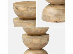 Sweeek Mesa auxiliar de madera de mango natural