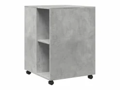 Best Mesa auxiliar de madera de ingeniería hormigón con ruedas Gris