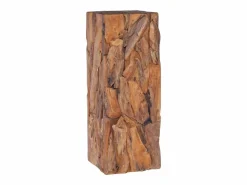 Hot Mesa auxiliar de madera maciza de teca 30x30x80 cm Mesa Auxiliar