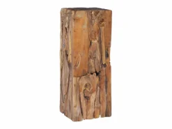 Hot Mesa auxiliar de madera maciza de teca 30x30x80 cm Mesa Auxiliar