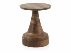 Mesa auxiliar de madera natural de acacia Marru00f3n