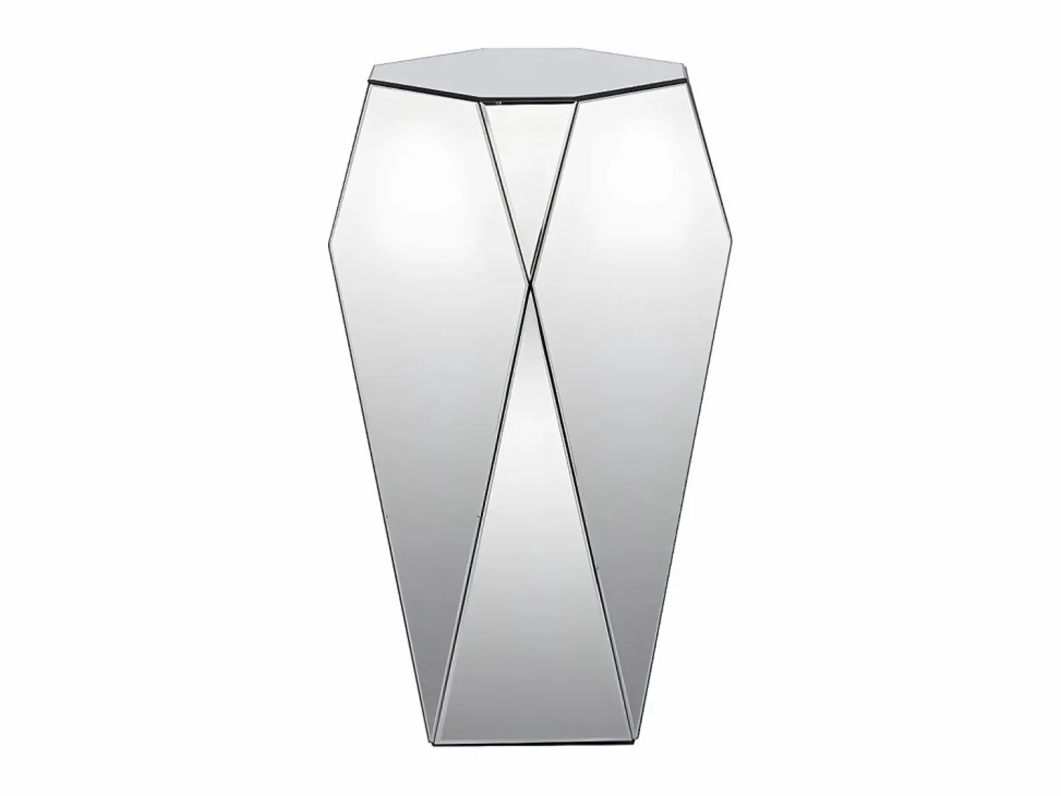 Online Vente-unique Mesa auxiliar de MDF, espejo y acero inoxidable - Color: plata - SIGRID Plateado