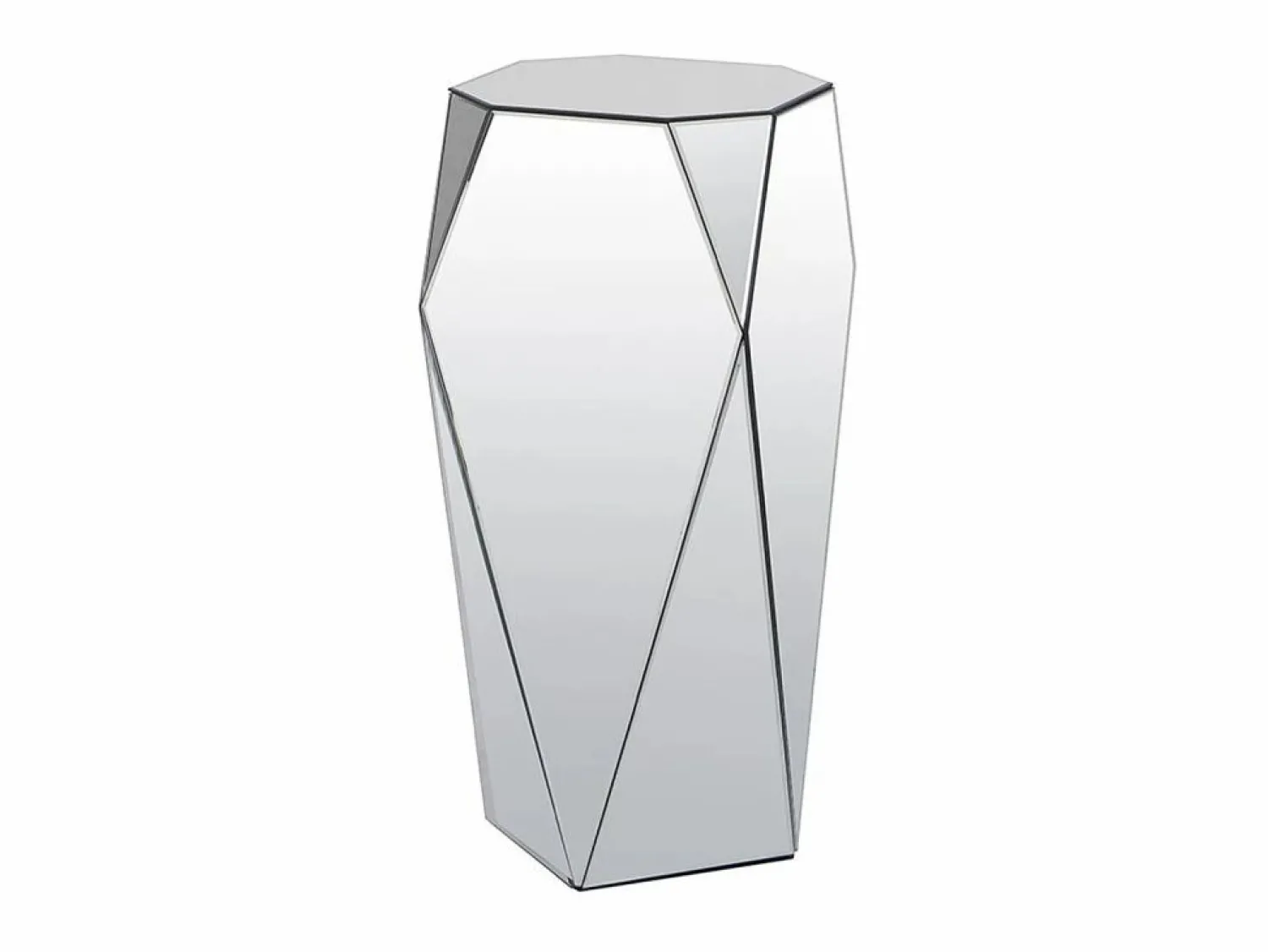 Online Vente-unique Mesa auxiliar de MDF, espejo y acero inoxidable - Color: plata - SIGRID Plateado