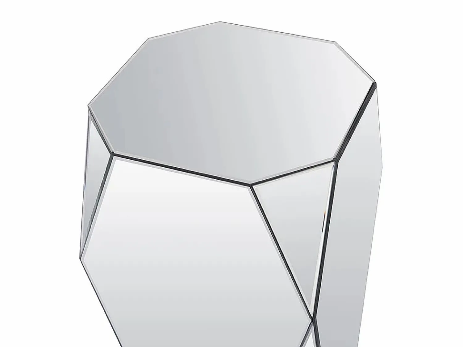 Online Vente-unique Mesa auxiliar de MDF, espejo y acero inoxidable - Color: plata - SIGRID Plateado