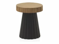 Online Mesa auxiliar de metal y madera natural Mesa Auxiliar