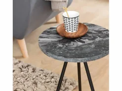 Mesa auxiliar de mármol Eva - Patas atornilladas - 50x35x35cm Mesa Auxiliar