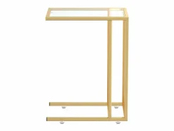 Hot vidaxl Mesa auxiliar de ordenador vidrio transparente 50x35x65 cm Transparente / Dorado