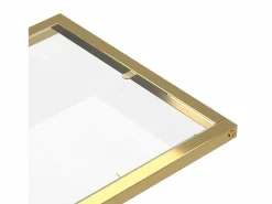 Hot vidaxl Mesa auxiliar de ordenador vidrio transparente 50x35x65 cm Transparente / Dorado