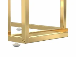 Hot vidaxl Mesa auxiliar de ordenador vidrio transparente 50x35x65 cm Transparente / Dorado