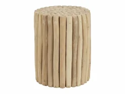 New Mesa auxiliar de teca - Color: natural - LUTIANA Mesa Auxiliar